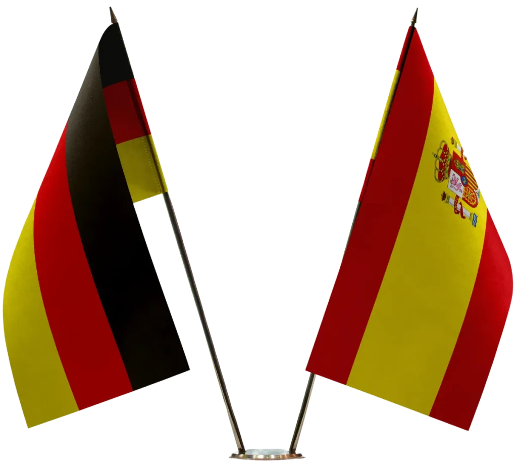 Banderas alemana y española